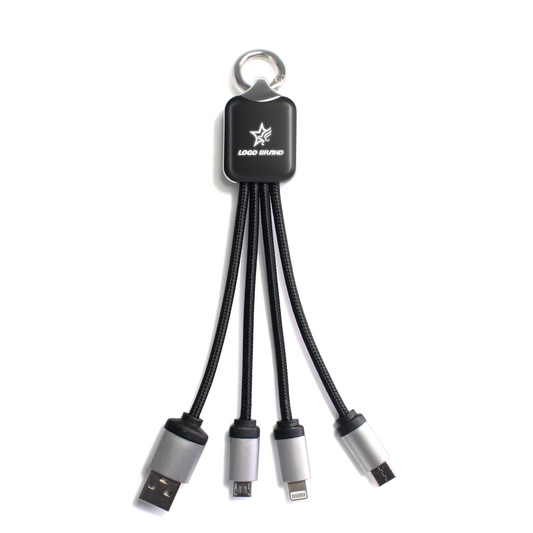 C11 3 IN 1 CHARGING CABLE WITH LIGHT UP LOGO