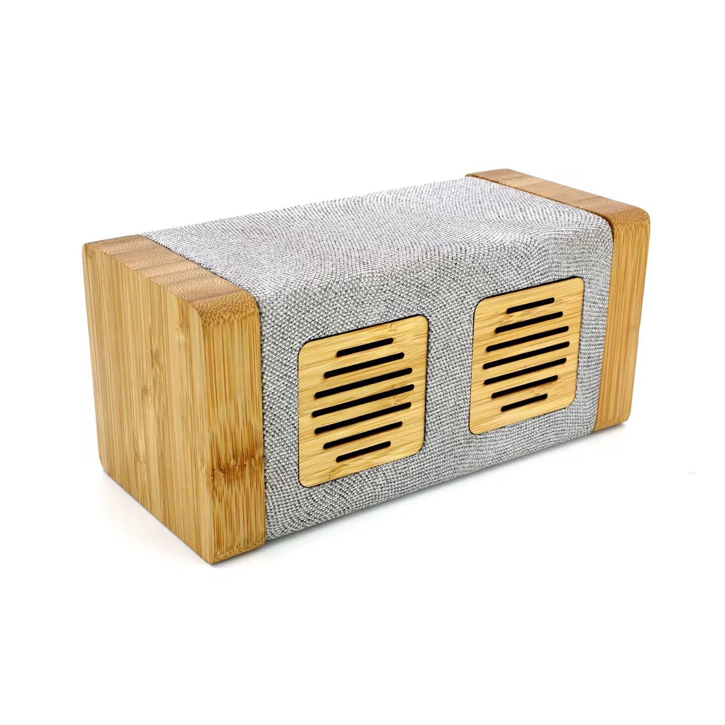 M103 Eco-friendly rpet Fabric Bamboo and Cork Mini Bluetooth Speaker with Dual Speakers