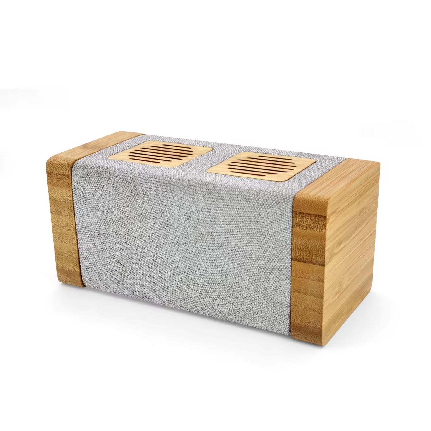 M103 Eco-friendly rpet Fabric Bamboo and Cork Mini Bluetooth Speaker with Dual Speakers