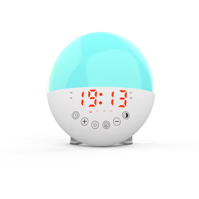 ZH046 Voice Wake-Up Clock with Backlight Natural Light Circular Desk Clock