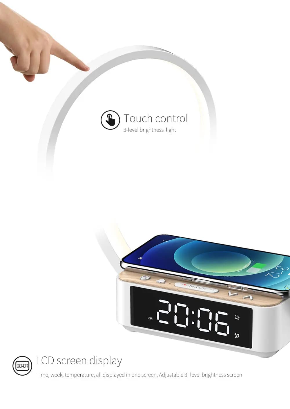 Touch control smart wireless charger Lamp