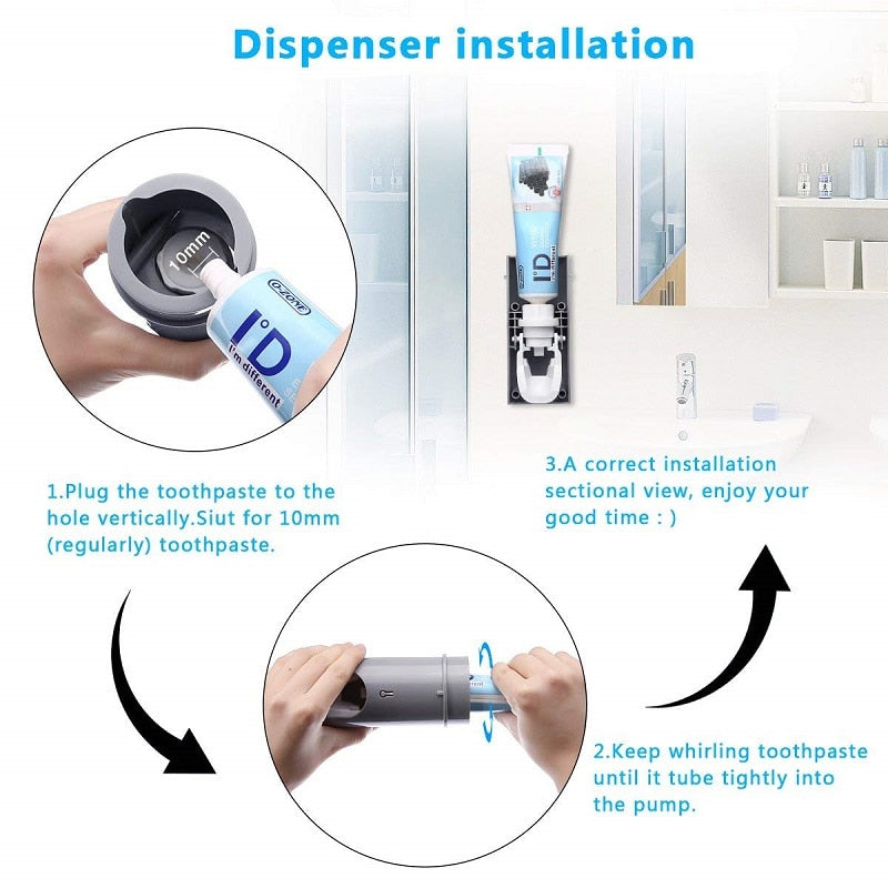 Antibacterial 2 in 1 UV Light Ultraviolet Toothbrush Sterilizer - Automatic Toothpaste Dispenser Sterilizer Toothbrush Holder Cleaner