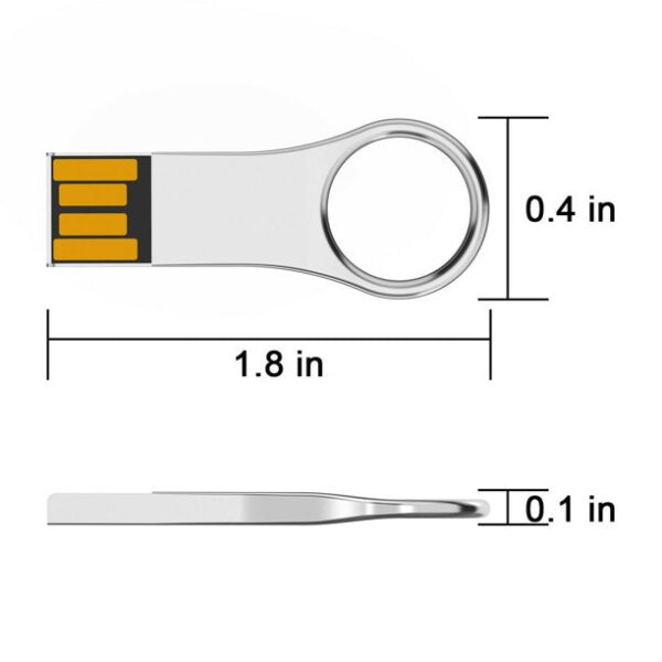 USB Flash Drive Key-chain Design Type A USB 2.0 Flash Drive Thin Metal - Image 2