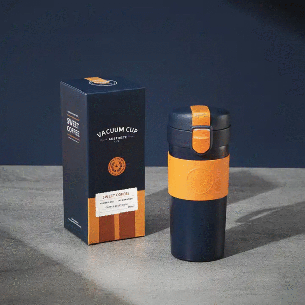 Double Walled Thermos Leak-Proof Travel Mug Classic With Rubber For Car