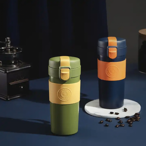 Double Walled Thermos Leak-Proof Travel Mug Classic With Rubber For Car - Image 4
