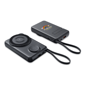 P228 Magsafe Wireless Power Bank 10000mAh Phone Wireless Charger 15W Portable Watch Wireless Charger 2.5W with Built-in 2 in 1 Cable and Folding Phone Stand