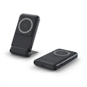 P223 Light Up Logo Magsafe Wireless Power Bank 10000mAh Wireless Charger 15W with Folding Phone Stand