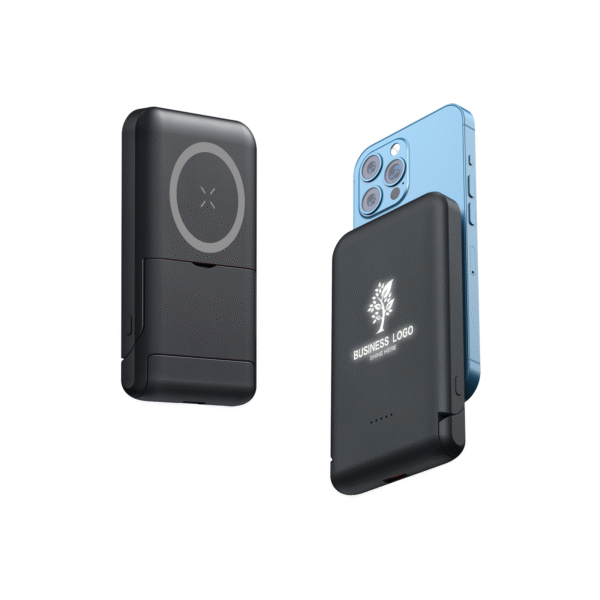 P223 Light Up Logo Magsafe Wireless Power Bank 10000mAh Wireless Charger 15W with Folding Phone Stand - Image 3