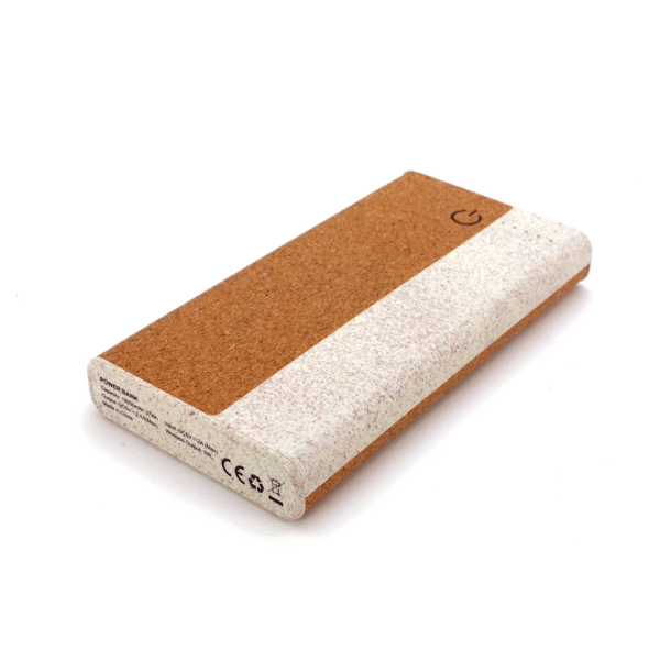 P202-WS ECO-Friendly Cork & Wheat Straw Contrast Color Wireless Power Bank 10000mAh - Image 2