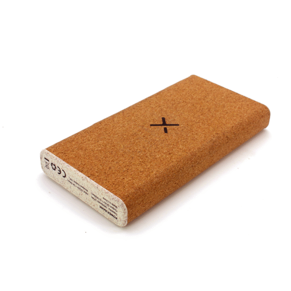P202-WS ECO-Friendly Cork & Wheat Straw Contrast Color Wireless Power Bank 10000mAh - Image 3