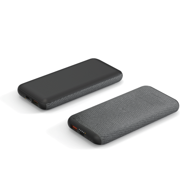 P207 PD/QC 22.5W 10000 Mah Linen PU Wireless Charger Power Bank With Light Up Logo - Image 3