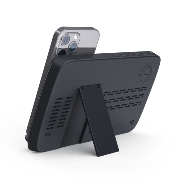 Light Up Logo Digital Alarm Clock and Calendar Wireless Charger Stand 15W With Temperature & Humidity Display and Phone Stand - Image 3