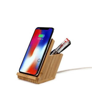 W101 ECO-FRIENDLY BAMBOO PEN HOLDER WITH 10W WIRELESS CHARGER