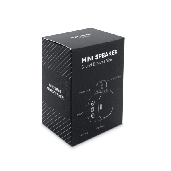 M8 LIGHT UP LOGO MINI CUBE BLUETOOTH SPEAKER WITH SILICON LANYARD - Image 5