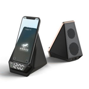 WIRELESS CHARGER Digital Alarm Clock Bluetooth Speaker with Mobile stand