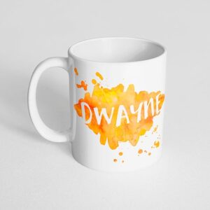 Your Name with a Watercolor Splatter Design on a Classic White Mug- Version 2