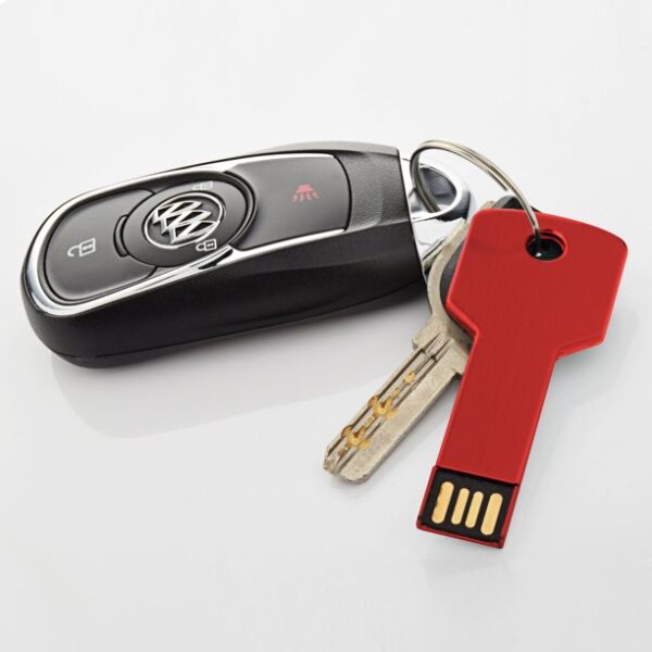 32G USB 2.0 Flash Drive TOPESEL Metal Key Shape Slim Thumb Drive Memory Stick Pen Drive Red - Image 3