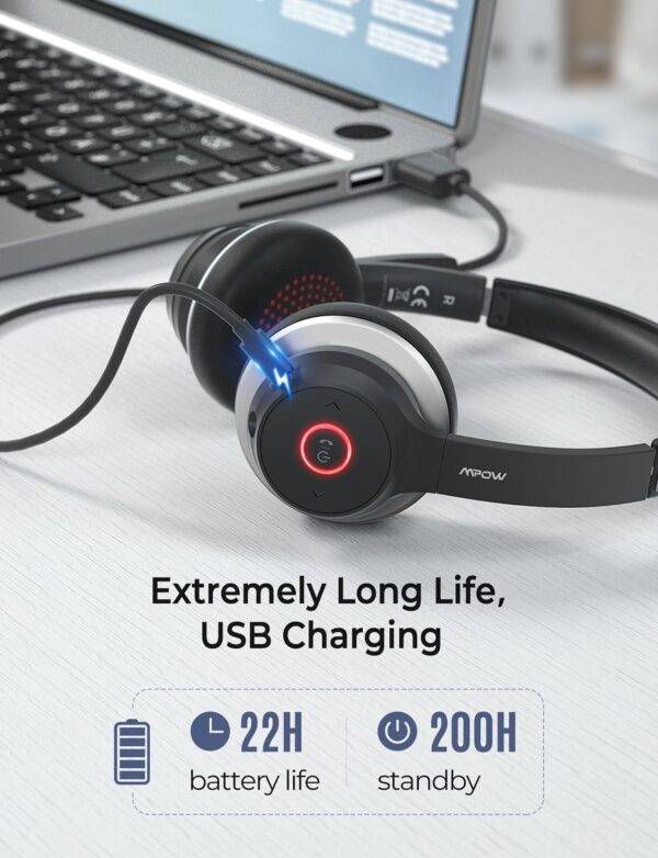 Mpow HC5 Bluetooth Headset with Microphone - Image 3