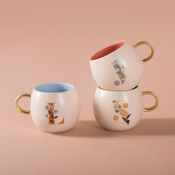 DM MONOGRAM FLORAL "J" ROUND MUG - Image 4