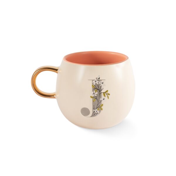 DM MONOGRAM FLORAL "J" ROUND MUG - Image 2