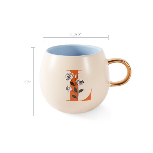DM MONOGRAM FLORAL "L" ROUND MUG - Image 2