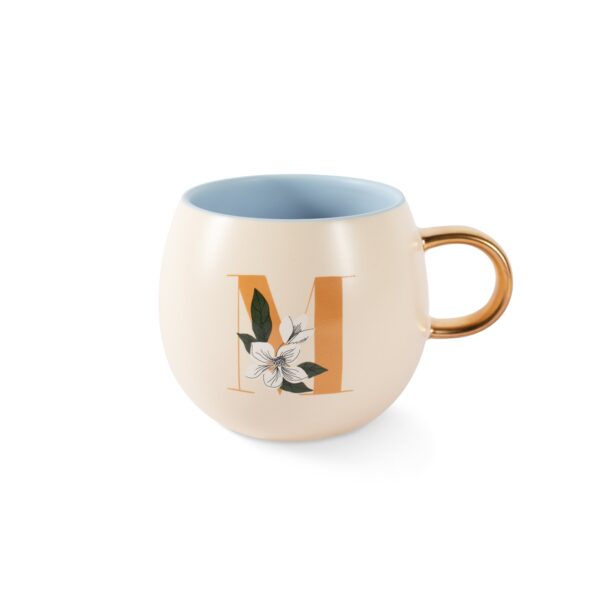 DM MONOGRAM FLORAL "M" ROUND MUG