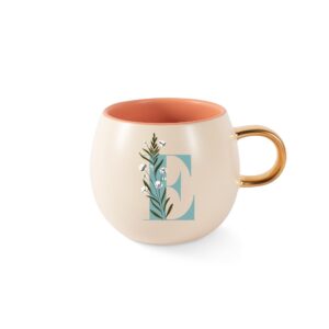 DM MONOGRAM FLORAL "E" ROUND MUG