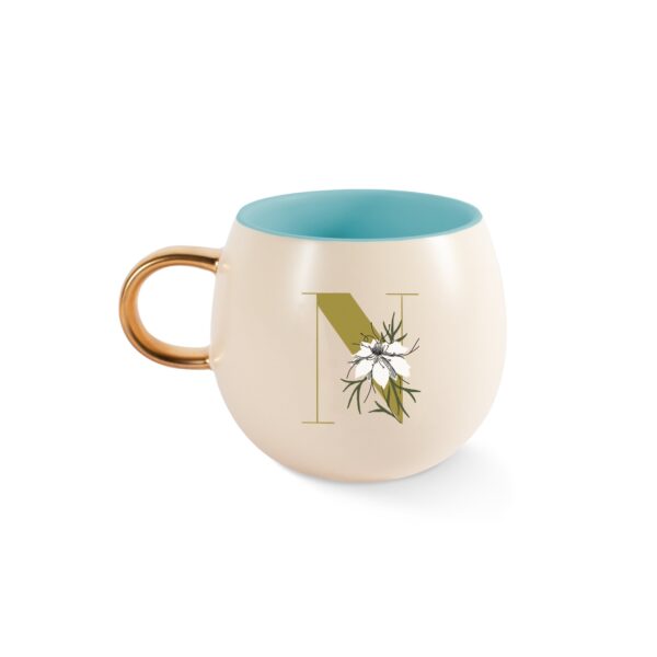 DM MONOGRAM FLORAL "N" ROUND MUG - Image 2