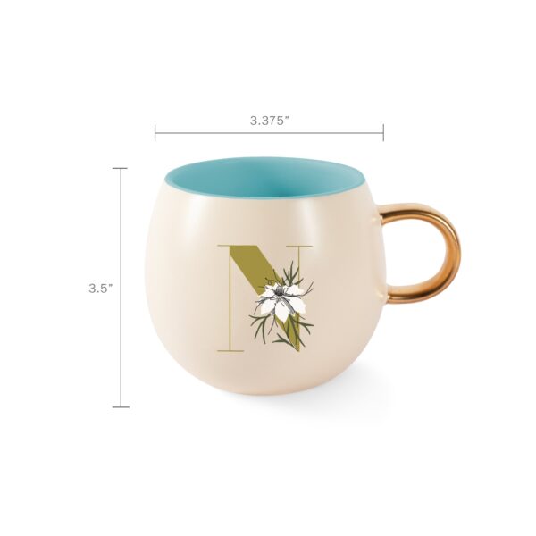 DM MONOGRAM FLORAL "N" ROUND MUG - Image 3