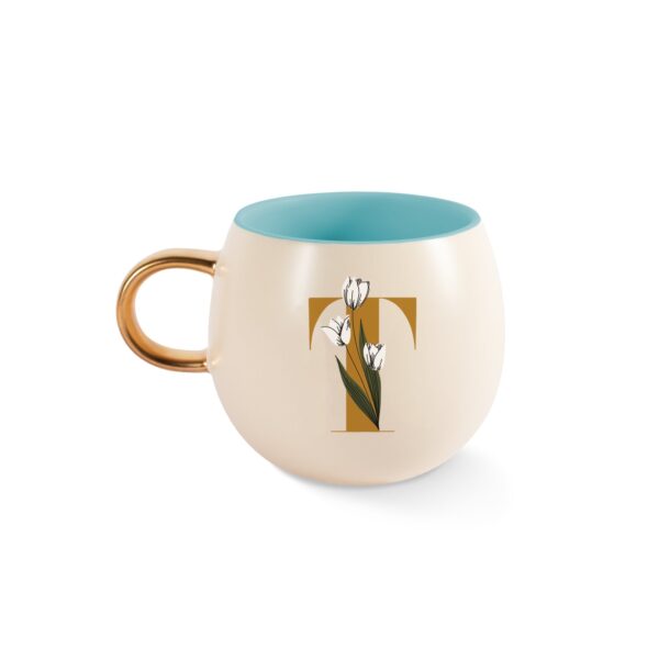 DM MONOGRAM FLORAL "T" ROUND MUG - Image 2