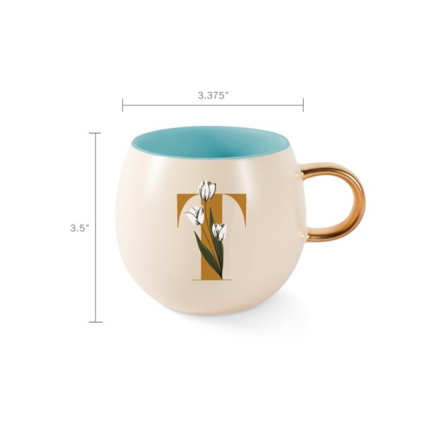 DM MONOGRAM FLORAL "T" ROUND MUG - Image 3