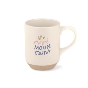 SHE MOVES MOUNTAINS STONEWARE MUG