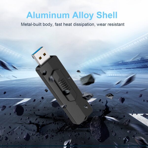 64GB/128GB USB 3.1 Flash Drive 400MB/s Super Speed Metal Pen Drive Slide Thumb Drive - Image 3