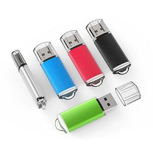 5 Pack 32GB USB 2.0 Flash Drive 5 Colorful Memory Stick Thumb Drives