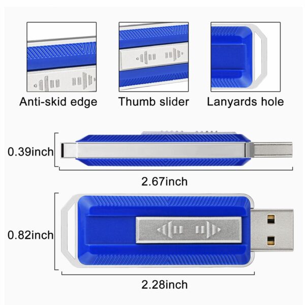 USB Flash Drive with Lanyard Hole Push-Pull Thumb Drive Plug-Play Jump Drive - Image 4