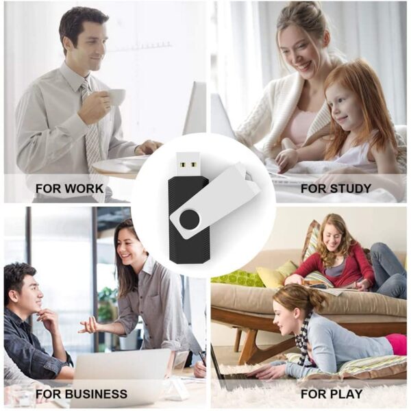 TOPESEL 5 Pack 64GB USB Flash Drives Memory Stick USB 2.0 Thumb Drives 64GB 5PCS, Black - Image 5
