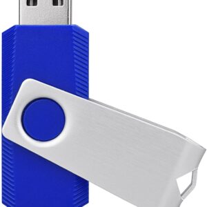 10 Pack 4GB Swivel Design USB 2.0 Flash Drive Blue Color
