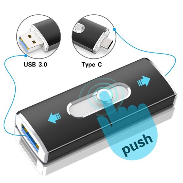 TOPESEL OTG USB 3.0 Flash Drive USB C&USB A Thumb Drive for Samsung/LG/Android Phone - Image 2
