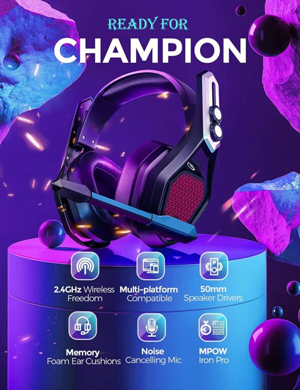 Mpow BH470 Iron Pro Wireless Gaming Headset - Image 6