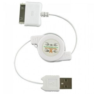 R-IUSB-SYNC-WH - USB CABLE A MALE TO 30P 2.5FT WHT RETRACTABLE IPHONE