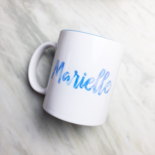 Your Name on a Light Blue Inner-color Mug