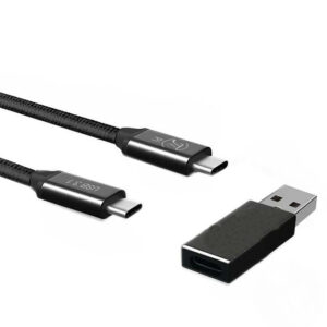 TC31CK - USB CABLE C M/M 3.1 3FT W/USB C FEM TO A MALE ADAPTER BLACK