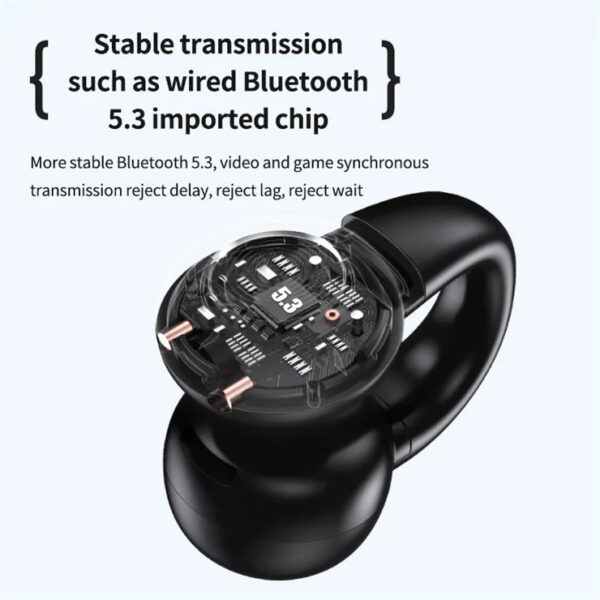 New V60 Low Delay Wireless Headset Tws BT5.3 Bluetooth Headset bone conduction Waterproof Sweat proof Earclip Headset - Image 7