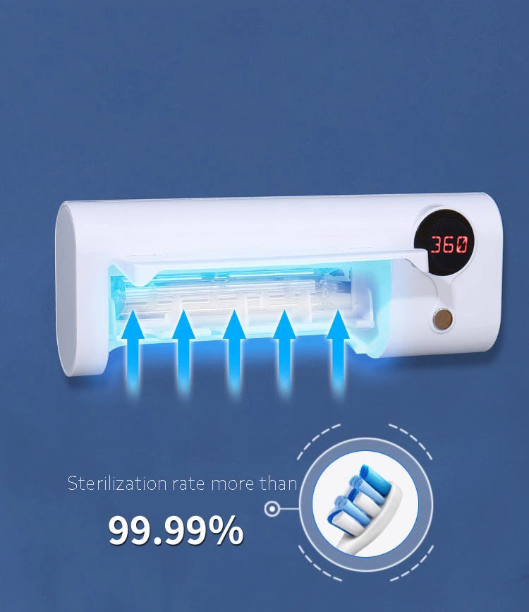 Wholesale Portable UVC Electric Toothbrush Sanitizer With Fan Mini Gift Toothbrush Sterilization box Toothbrush holder - 图片 2