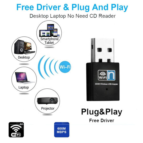 Hot sale wireless dongle portable usb wifi adapter realtek 802.11n 300mbps usb wifi adapter for pc - Image 9