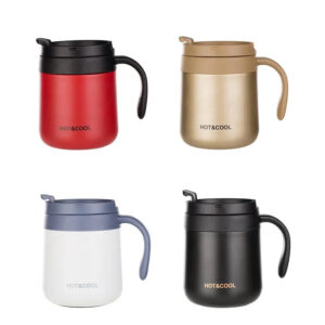 Business Gift Tea coffee  thermos cup stainless steel with handle lid