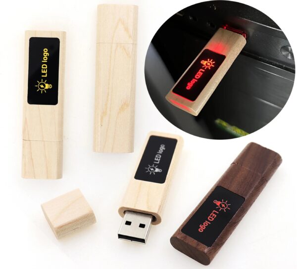 USKY Light-up eco-friendly custom usb flash drive 2.0/3.0 high speed pendrive memory wooden - Image 5