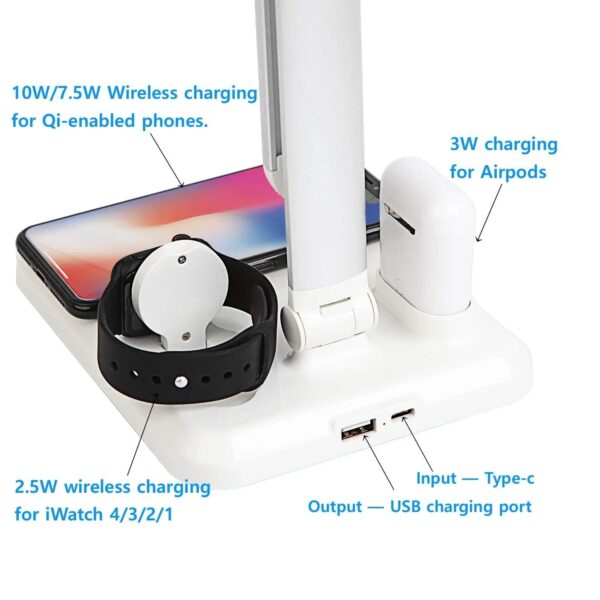 4 in 1 Portable Foldable Fast Wireless Charging Station LED Desk Lamp for iPhone 14/13Pro - Image 2