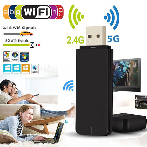 Unique Mini 1200Mbps 2.4g 5g Wireless WiFi USB Dongle with MTK7612U Chipset