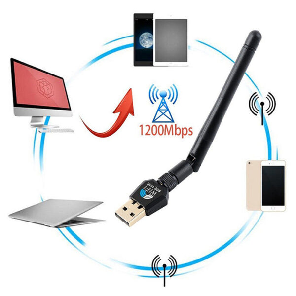 New Arrival 1200Mbps USB Wifi Adapter USB Wireless Adapter Daul Band for Desktop Laptop
